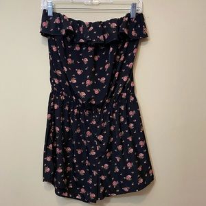 Floral strapless romper